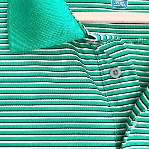 PGA Tour Polo Golf Shirt Green White Stripes Sz XL - Picture 5 of 6